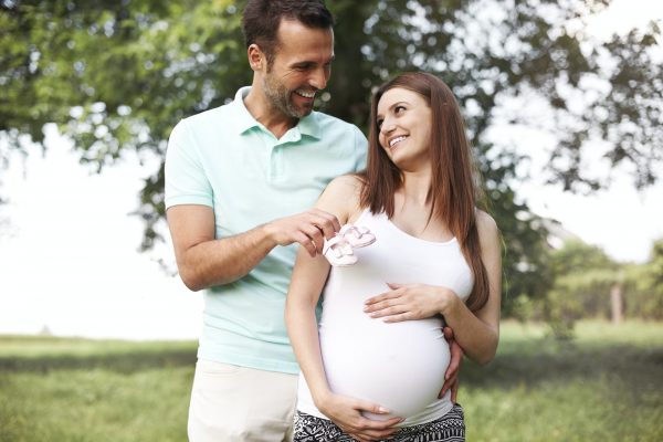 Future parents preparing for birth of a baby