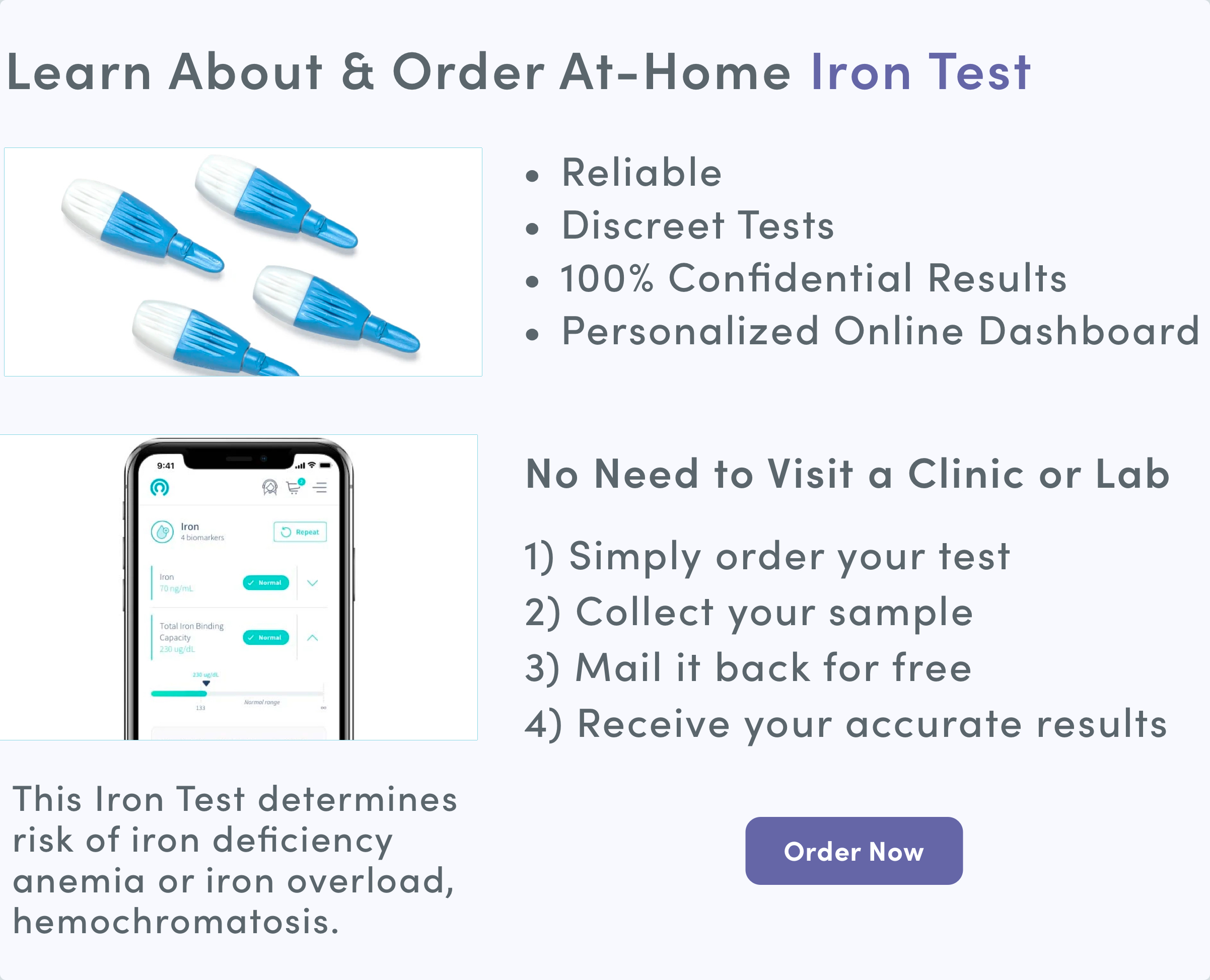 Learn About & Order At-Home Iron Test 